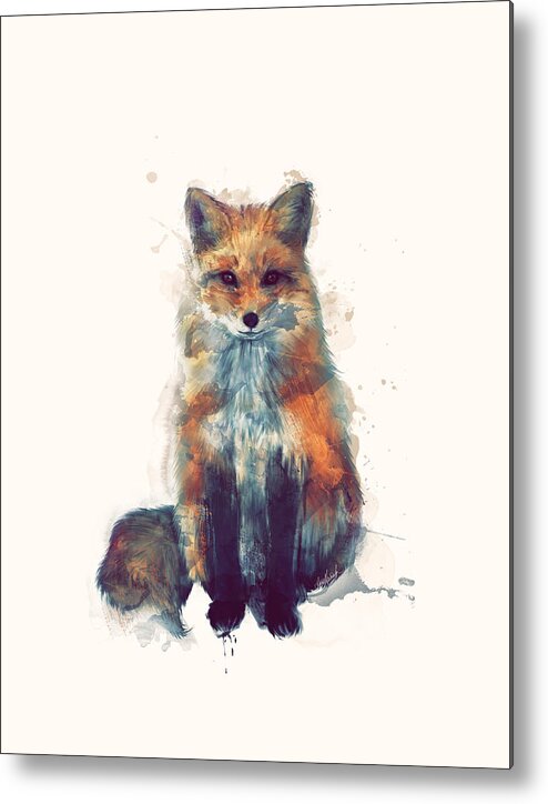 Fox Metal Print featuring the painting Fox by Amy Hamilton