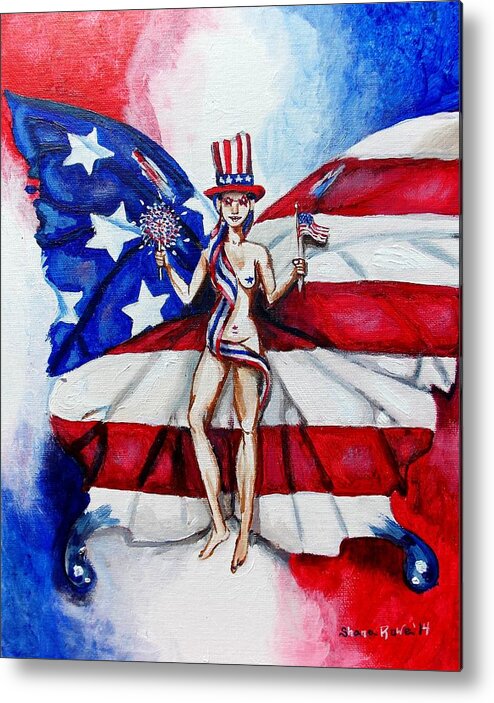 Independence Metal Print featuring the painting Free as Independence Day by Shana Rowe Jackson