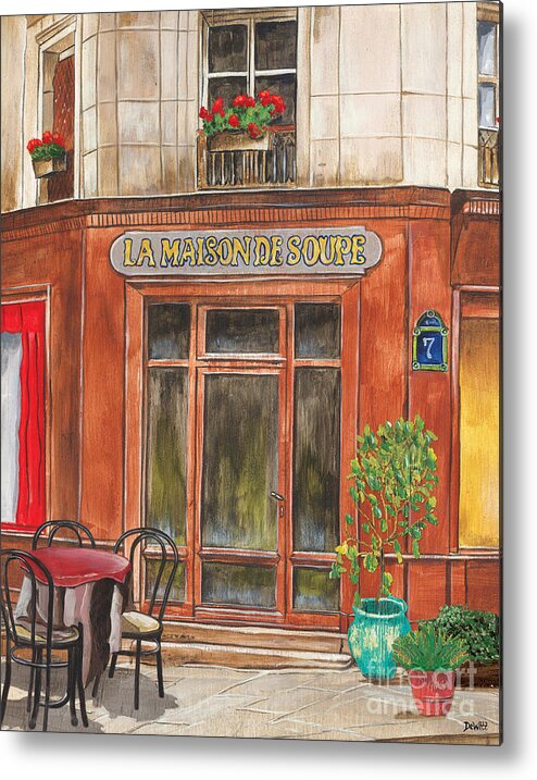 Restaurant Metal Print featuring the painting French Storefront 1 by Debbie DeWitt