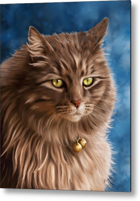 Cats Metal Print featuring the painting Gandalf by Michelle Wrighton