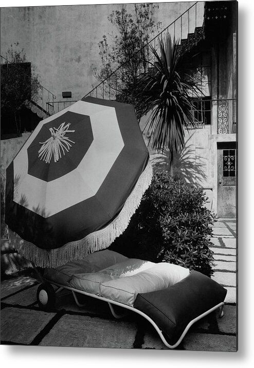 Exterior Metal Print featuring the photograph Garden Chaise Lounge by Peter Nyholm