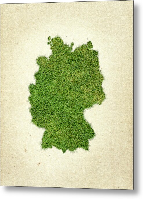 Map Of Germany Metal Print featuring the photograph Germany Grass Map by Aged Pixel