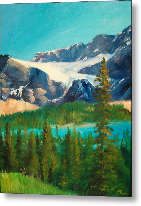 Glacier Metal Print featuring the painting Glacier by Ellen Canfield