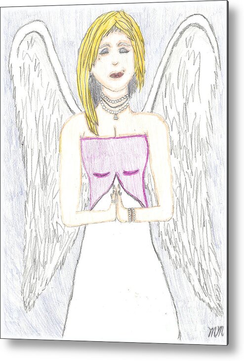 Painting Metal Print featuring the drawing Guardian Angel by Marissa McAlister