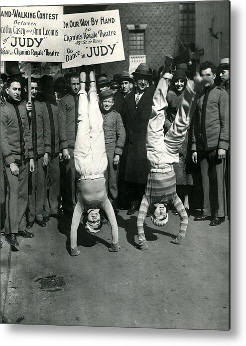 Retro Images Archive Metal Print featuring the photograph Handstand Competition by Retro Images Archive