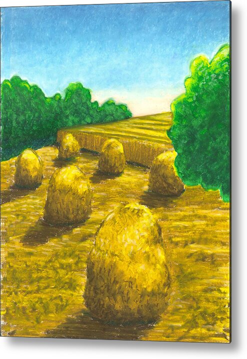 Hay Metal Print featuring the painting Harvest Gold by Carrie MaKenna