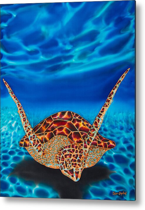 Sea Turtle Metal Print featuring the painting Hawksbill Sea Turtle II by Daniel Jean-Baptiste