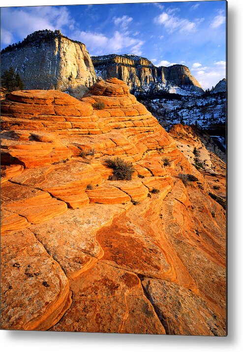 Zion National Park Metal Print featuring the photograph High Beehives by Ray Mathis