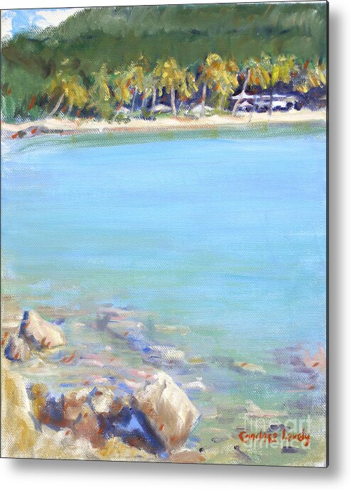 Honey Moon Beach Metal Print featuring the painting Honey Moon Beach by Candace Lovely