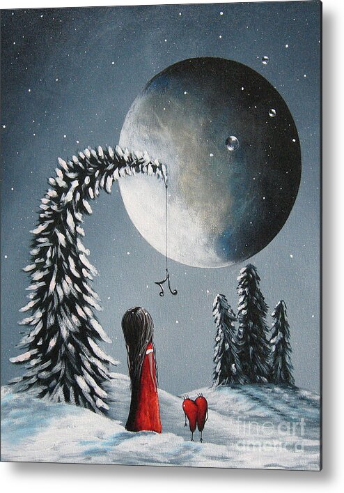 Winter Metal Print featuring the painting Hope Is On Her Way by Shawna Erback by Moonlight Art Parlour