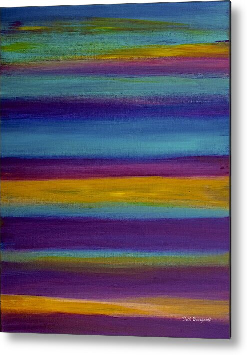 Abstract Metal Print featuring the painting Horizons by Dick Bourgault
