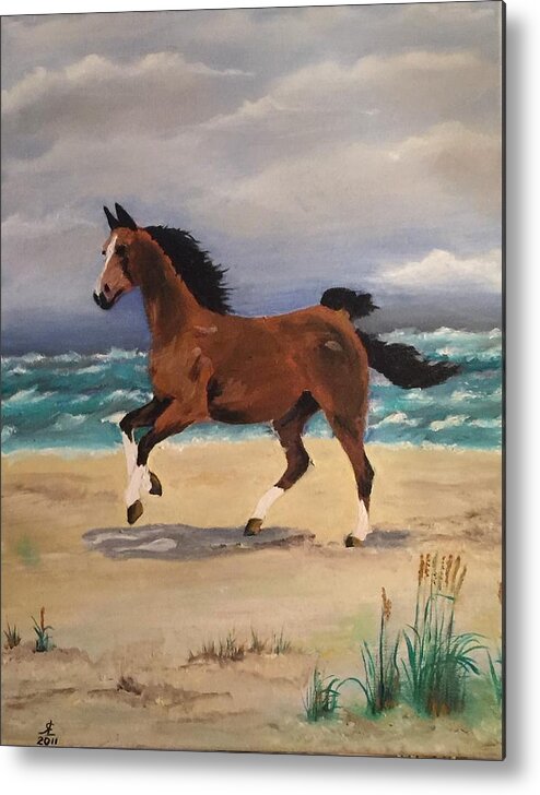 Art Metal Print featuring the painting Horse 1 by Ryszard Ludynia