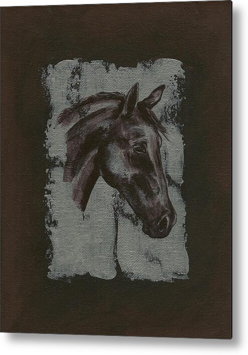 Horse Metal Print featuring the painting Horse Portrait by Konni Jensen