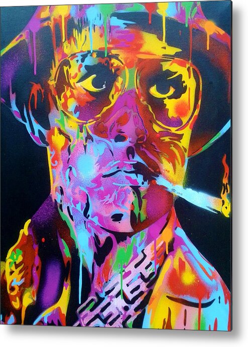 Hunter S Thompson Metal Print featuring the painting Hunter S Thompson by Leon Keay