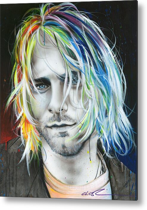 Kurt Cobain Metal Print featuring the painting In Debt for My Thirst by Christian Chapman Art