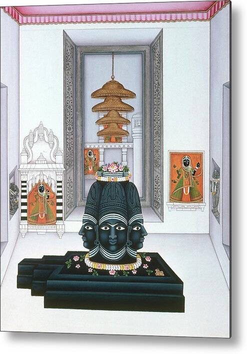 Architecture Metal Print featuring the painting India Eklingji Temple by Granger
