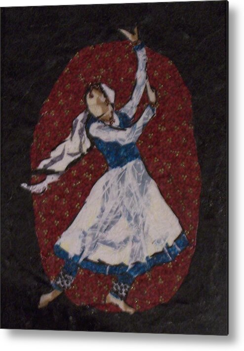 Fabric Metal Print featuring the painting Indian Classical Dance Series II by Mihira Karra
