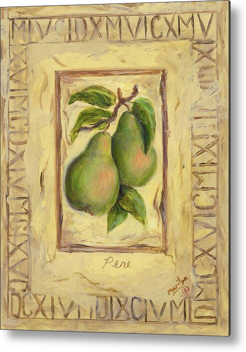 Italy Metal Print featuring the painting Italian Fruit Pears by Marilyn Dunlap