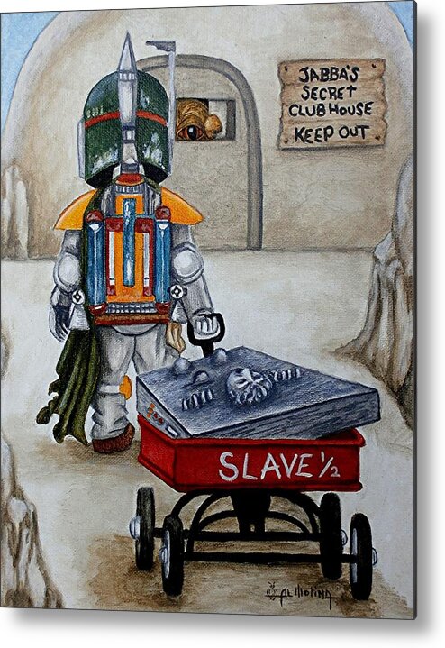 Star Wars Metal Print featuring the painting Jabba's Gift by Al Molina