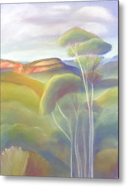 Judith Chantler Metal Print featuring the pastel Jamison Valley Blue Mountains national Park NSW Australia by Judith Chantler