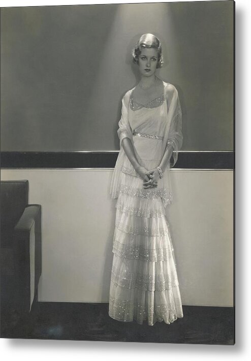 Actress Metal Print featuring the photograph Joan Bennett Wearing A Chanel Dress by Edward Steichen
