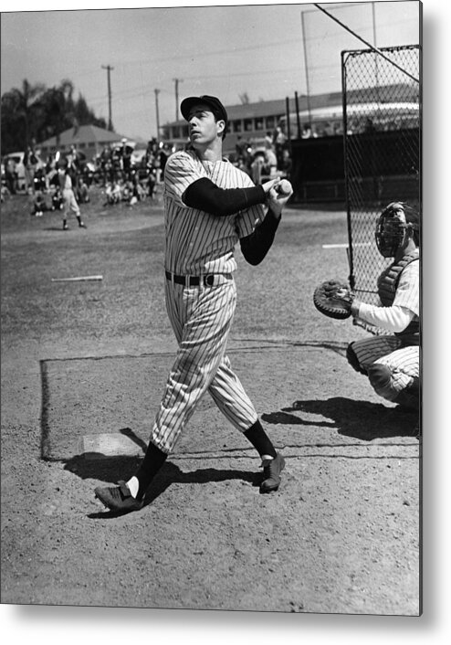 Joe Metal Print featuring the photograph Joe DiMaggio hits a belter by Gianfranco Weiss