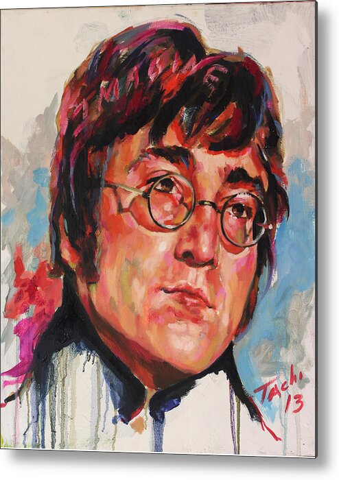 John Lennon Metal Print featuring the painting John - 2 by Tachi Pintor