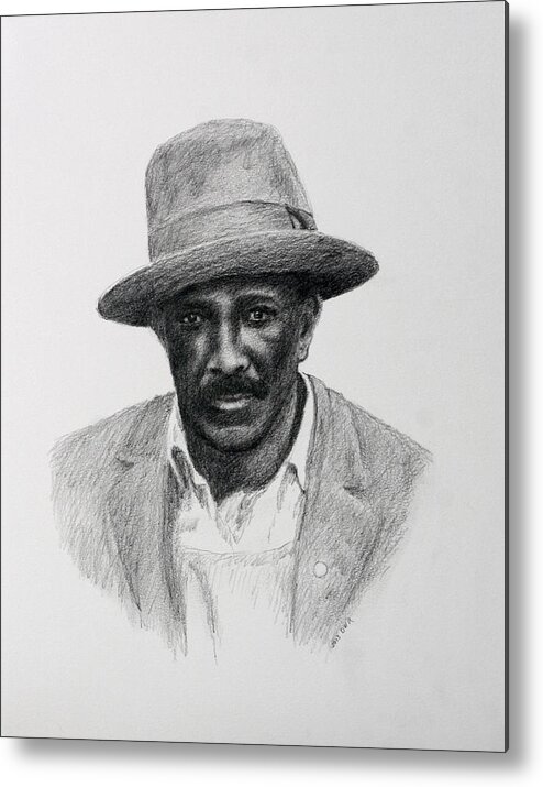 Portrait Metal Print featuring the drawing John Hearn by Daniel Reed