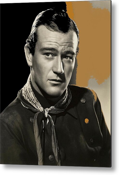 John Wayne Publicity Photo In Costume Stagecoach Color Added James Cagney John Ford Metal Print featuring the photograph John Wayne publicity photo in costume Stagecoach 1939-2009 by David Lee Guss