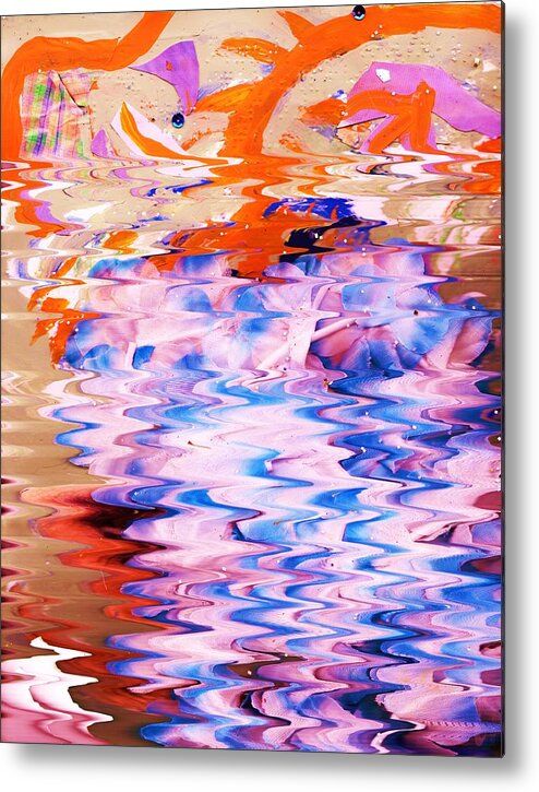 Jumping Metal Print featuring the painting Jumps and Waves by Anne-Elizabeth Whiteway