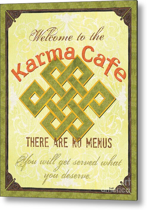 Karma Metal Print featuring the painting Karma Cafe by Debbie DeWitt