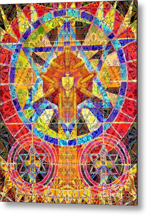 Acrylic Painting Metal Print featuring the painting Keeper of the Sacred Symbols by Joseph J Stevens