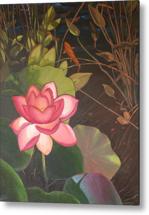 Lotus Flower Metal Print featuring the painting Kenton's Lily by Don Morgan