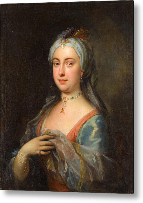 Joseph Highmore Metal Print featuring the painting Lady Mary Mortley Montagu by Joseph Highmore