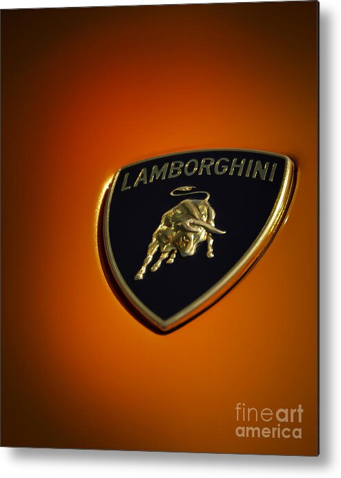 Ken Johnson Metal Print featuring the photograph Lamborghini Murcielago Badge Emblem by Ken Johnson