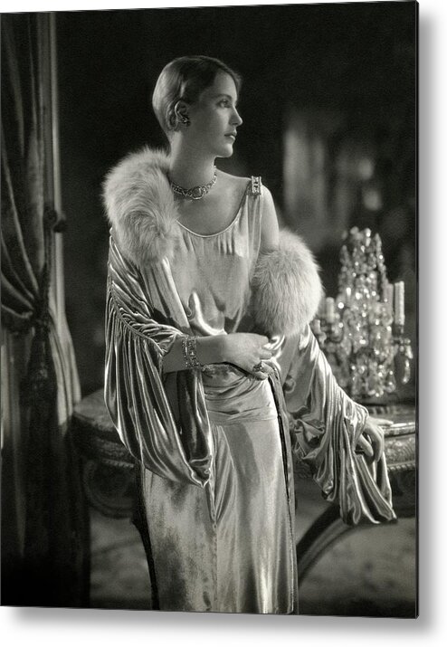 Accessories Metal Print featuring the photograph Lee Miller Wearing An Evening Gown by Edward Steichen