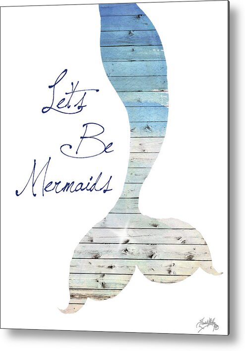 Let's Metal Print featuring the painting Let's Be Mermaids by Elizabeth Medley