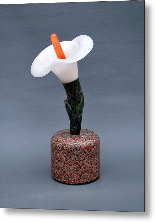 Sculpture Metal Print featuring the sculpture Lily by Leslie Dycke