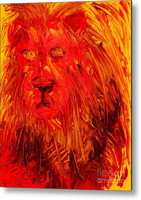 Lion Metal Print featuring the painting Lion of the Tribe of Judah by Richard W Linford