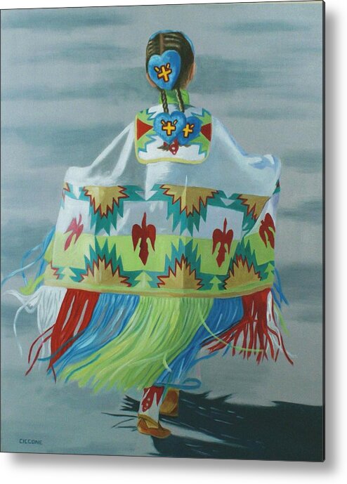 Native American Metal Print featuring the painting Little Princess by Jill Ciccone Pike