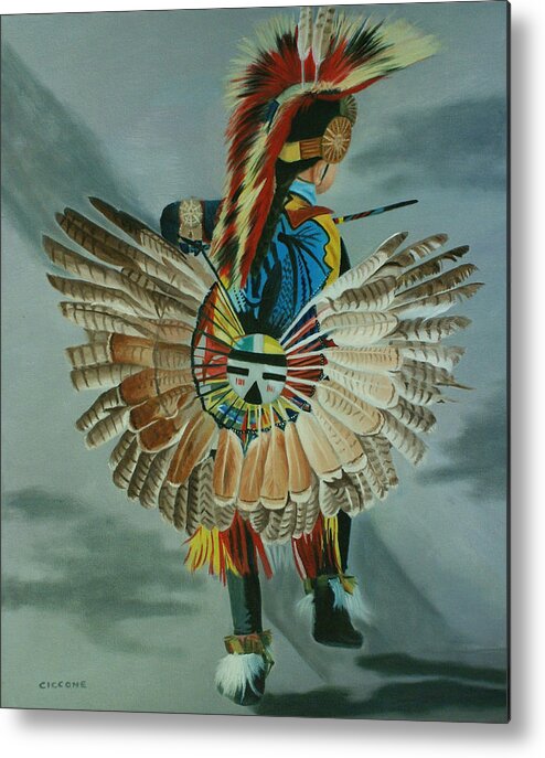 Cherokee Metal Print featuring the painting Little Warrior by Jill Ciccone Pike