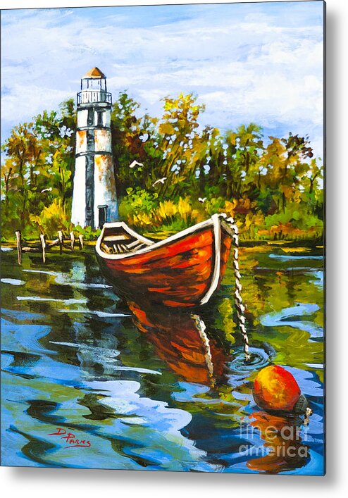 New Orleans Art Metal Print featuring the painting Louisiana Cypress Skiff by Dianne Parks
