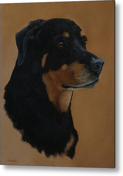Dog Metal Print featuring the painting Loyal by Nancy Lauby