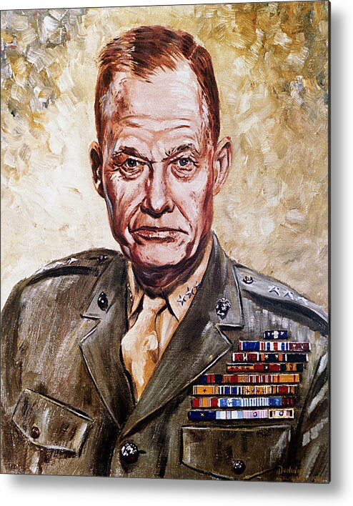 Lt. General Metal Print featuring the painting Lt Gen Lewis Puller by Mountain Dreams