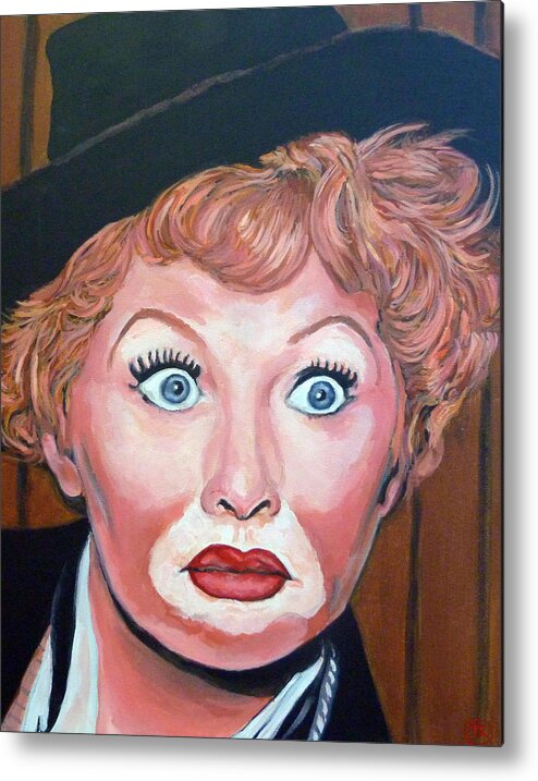 Lucy Metal Print featuring the painting Lucille Ball by Tom Roderick