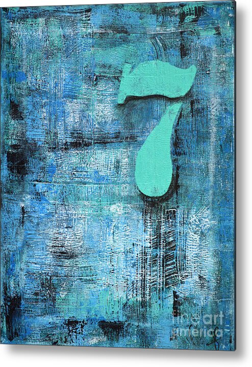 Abstract Painting Paintings Metal Print featuring the painting Lucky Number 7 by Belinda Capol