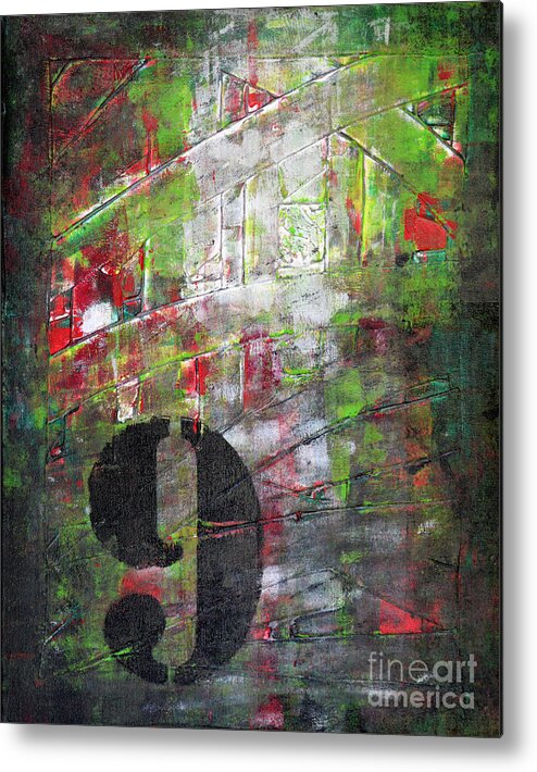 Abstract Painting Paintings Metal Print featuring the painting Lucky Number 9 by Belinda Capol