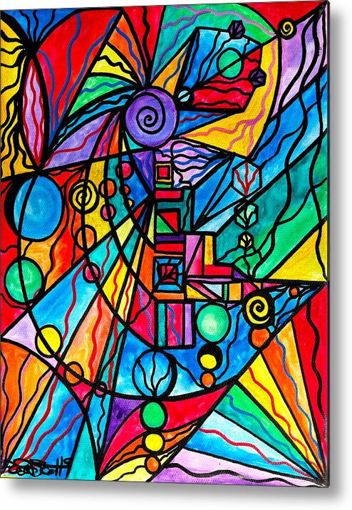 Frequency Painting Metal Print featuring the painting Lyra by Teal Eye Print Store