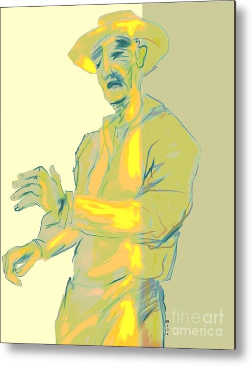 People Metal Print featuring the digital art Man in yellow one by Mary Armstrong