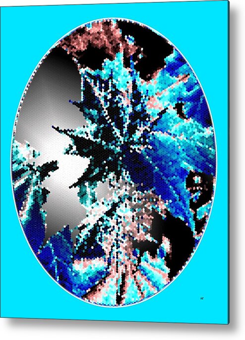 Maple Leaves Motif Oval Metal Print featuring the digital art Maple Leaves Motif Oval by Will Borden